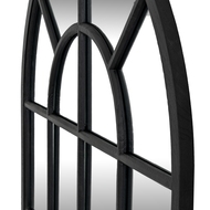 Black Wood Arched Window Mirror - Thumb 2