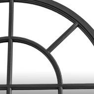Black Wood Arched Window Mirror - Thumb 3