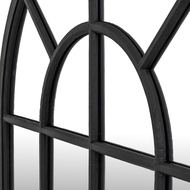 Black Wood Arched Window Mirror - Thumb 4
