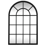 Black Wood Arched Window Mirror - Thumb 1