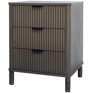 Reed Collection 3 Drawer Bedside Table - Thumb 1