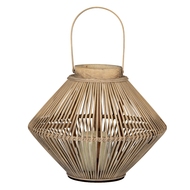 Cone Wicker Lantern With Glass Holder - Thumb 2