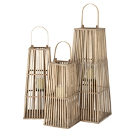 Medium Silo Wicker Lantern With Glass Holder - Thumb 6