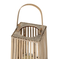 Small Silo Wicker Lantern With Glass Holder - Thumb 3