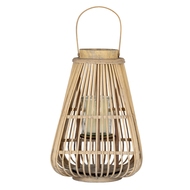 Large Peardrop Wicker Lantern With Glass Holder - Thumb 2