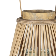 Large Peardrop Wicker Lantern With Glass Holder - Thumb 4