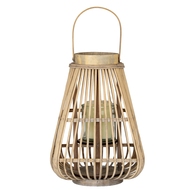 Medium Peardrop Wicker Lantern With Glass Holder - Thumb 2