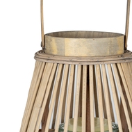 Medium Peardrop Wicker Lantern With Glass Holder - Thumb 4