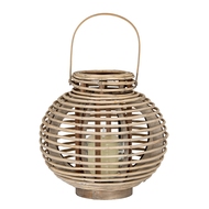 Large Round Willow Lantern With Glass Holder - Thumb 2