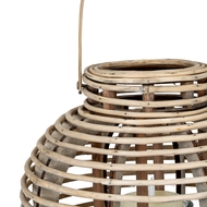 Large Round Willow Lantern With Glass Holder - Thumb 4