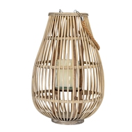 Large Ellipse Wicker Lantern With Glass Holder - Thumb 2