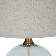 Lunel Glass Orb Table Lamp With Edged Linen Shade - Thumb 4