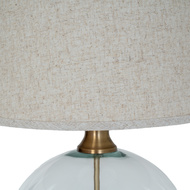 Lunel Glass Orb Table Lamp With Edged Linen Shade - Thumb 5