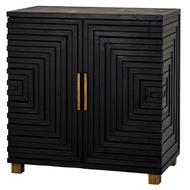 Lennox Black 2 Door Side Cupboard - Thumb 1