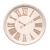 White Wash Clock With Wooden Numerals - Thumb 1