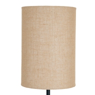 Black Cannon Floor Lamp With Hessian Shade - Thumb 3