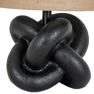 Black Knot Table Lamp With Hessian Shade - Thumb 4