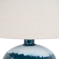 Ocean Shadows Squat  Table Lamp With Linen Shade - Thumb 3
