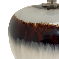 Sepia Shadows Squat Table Lamp With Linen Shade - Thumb 2