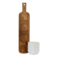 Acacia Serving Board including Four Ceramic Serving Bowls - Thumb 4