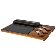 Acacia Cheese Board Set With Grey Bowl, Slate and Cutlery - Thumb 2