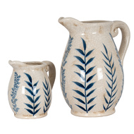 Large Blue Flora Olpe Jug Vase - Thumb 5