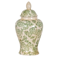 Green Clover Ceramic Ginger Jar - Thumb 1