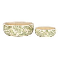 Small Green Clover Ceramic Bowl Pot - Thumb 3
