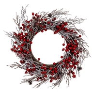 Winter Wreath With Red Berries