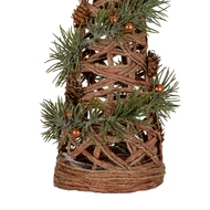 Large LED Frosted Natural Rattan Cone Tree With Branches - Thumb 2