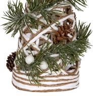 Small LED Frosted White Rattan Cone Tree With Branches - Thumb 2