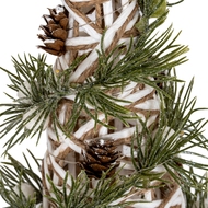 Small LED Frosted White Rattan Cone Tree With Branches - Thumb 3