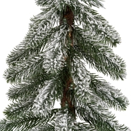 Medium Snowy Pine Tree On Wooden Stand - Thumb 2