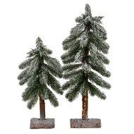 Medium Snowy Pine Tree On Wooden Stand - Thumb 3