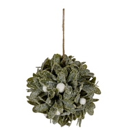 Frosted Mistletoe Ball Decoration - Thumb 1