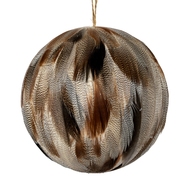 Large Fawn Feathered Bauble - Thumb 2