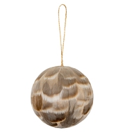 Medium Fawn Feathered Bauble - Thumb 1