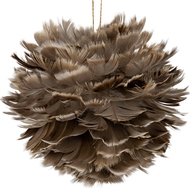 Large Fawn Feather Ball Decoration - Thumb 2