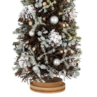 Large Frosted Forest Tree With Pinecones And Pearls - Thumb 2