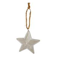 Flurry Star White Ceramic Tree Ornament - Thumb 1
