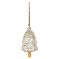 Large Ceramic Bell Tree Ornament With Snowflake Detail - Thumb 1