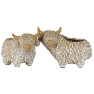 Alora Ceramic Highland Cow Planter Gazing Left - Thumb 4