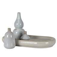 Mellow Ceramic Set Of 3 Assorted Vases And Plate - Thumb 2