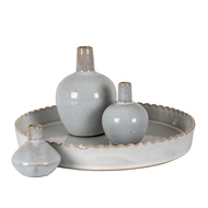 Mellow Ceramic Set Of 3 Round Vases And Plate Set - Thumb 2