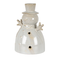 Alora Ceramic Large Snowman With LED Light - Thumb 2