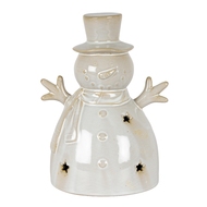 Alora Ceramic Large Snowman With LED Light