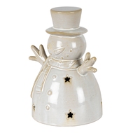 Alora Ceramic Medium Snowman With LED Light - Thumb 2