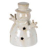 Alora Ceramic Small Snowman With LED Light - Thumb 2