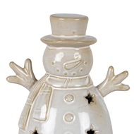 Alora Ceramic Small Snowman With LED Light - Thumb 3