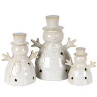 Alora Ceramic Small Snowman With LED Light - Thumb 4